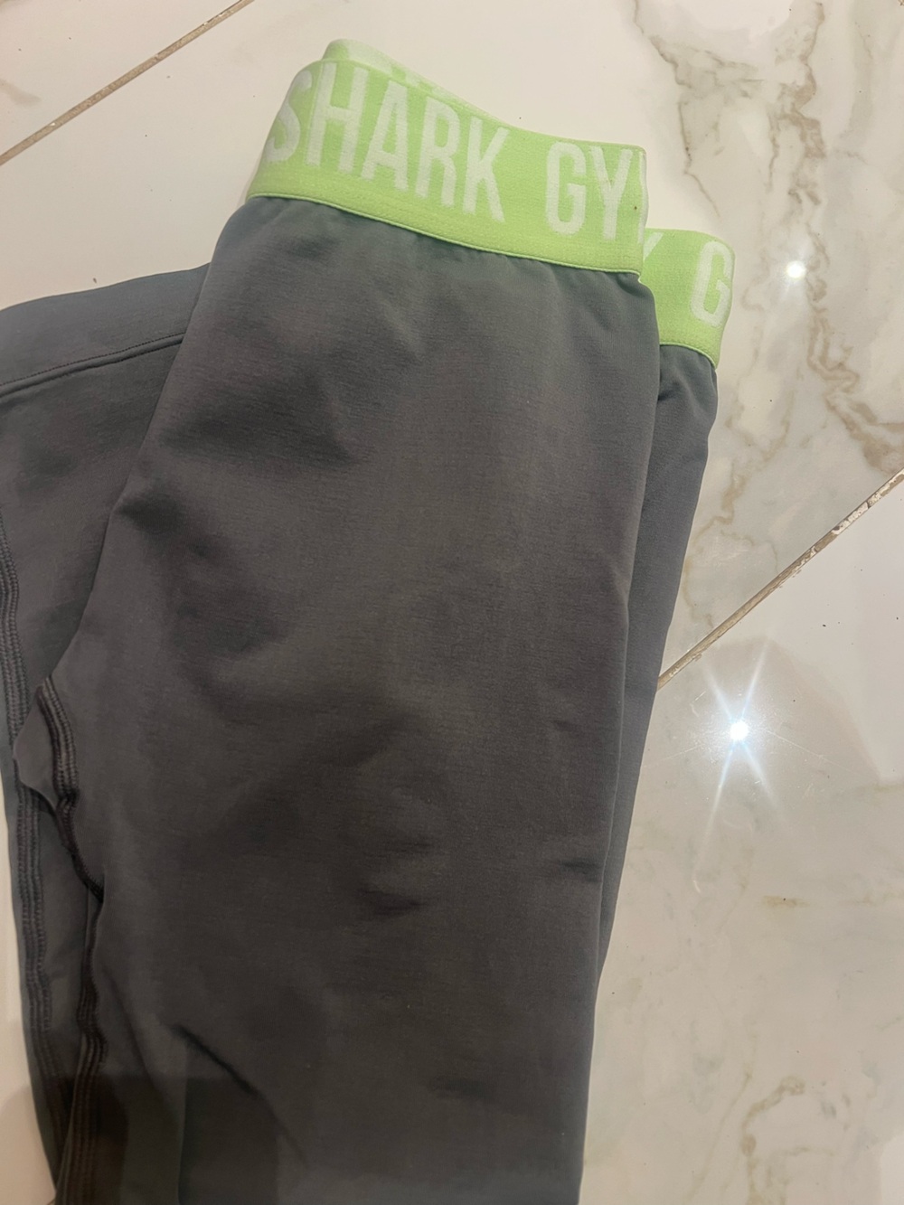Gymshark Black Leggings with Lime Green Accent